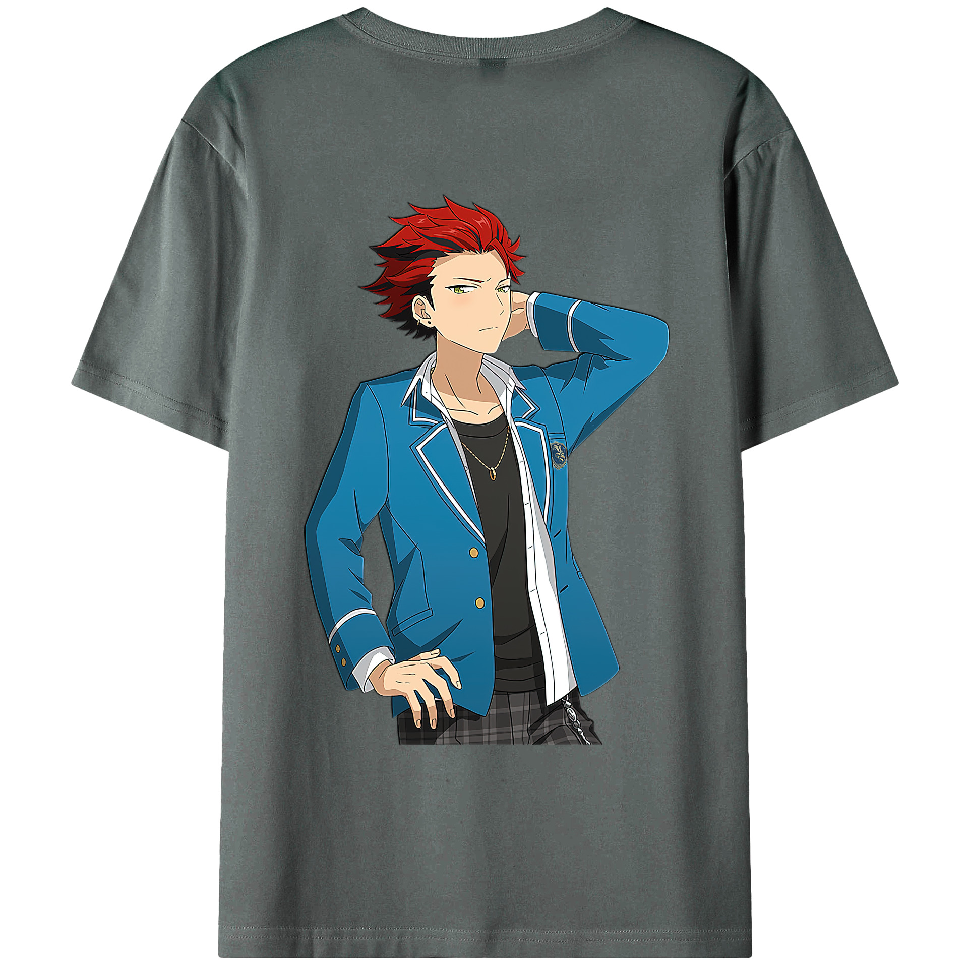 （画像用） あんさんぶるスターズ! Ensemble Stars 綿100％ メンズ半袖Tシャツ（バックプリント） 通気性